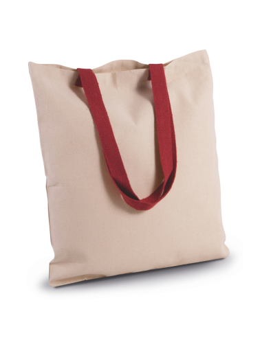 KIM-KI0277-FLAT CANVAS SHOPPER WITH CONTRAST HANDLE